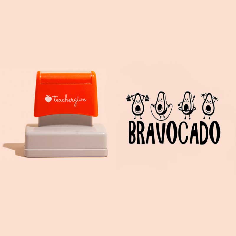 Bravocado Lehrer Rechteckiger Stempel