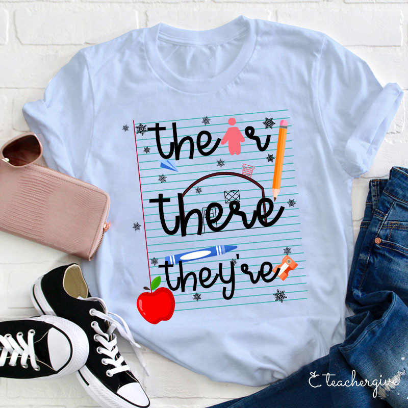Their There They Are Book T-Shirt
