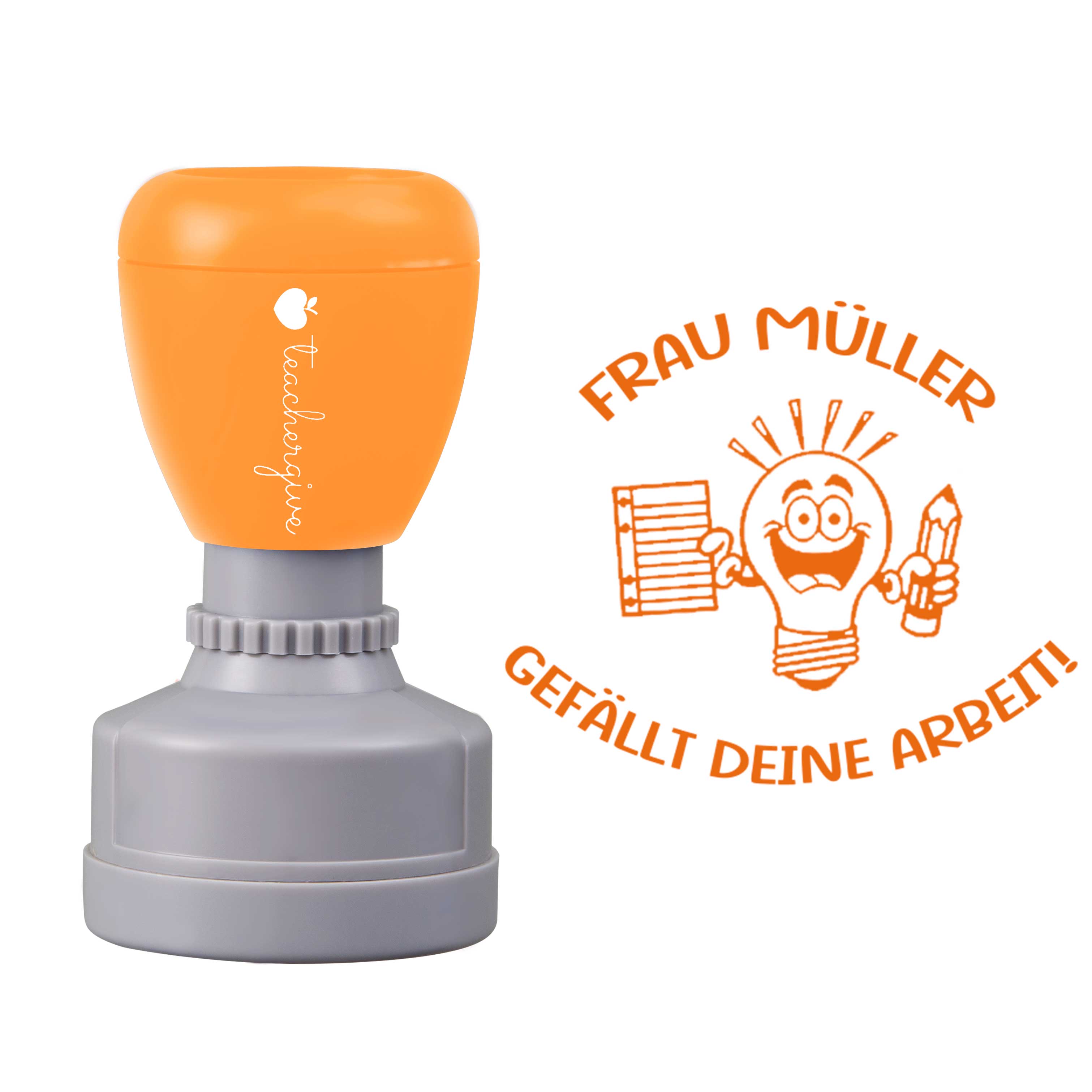 Personalisiert gefällt deine Arbeit Lehrer Stempel