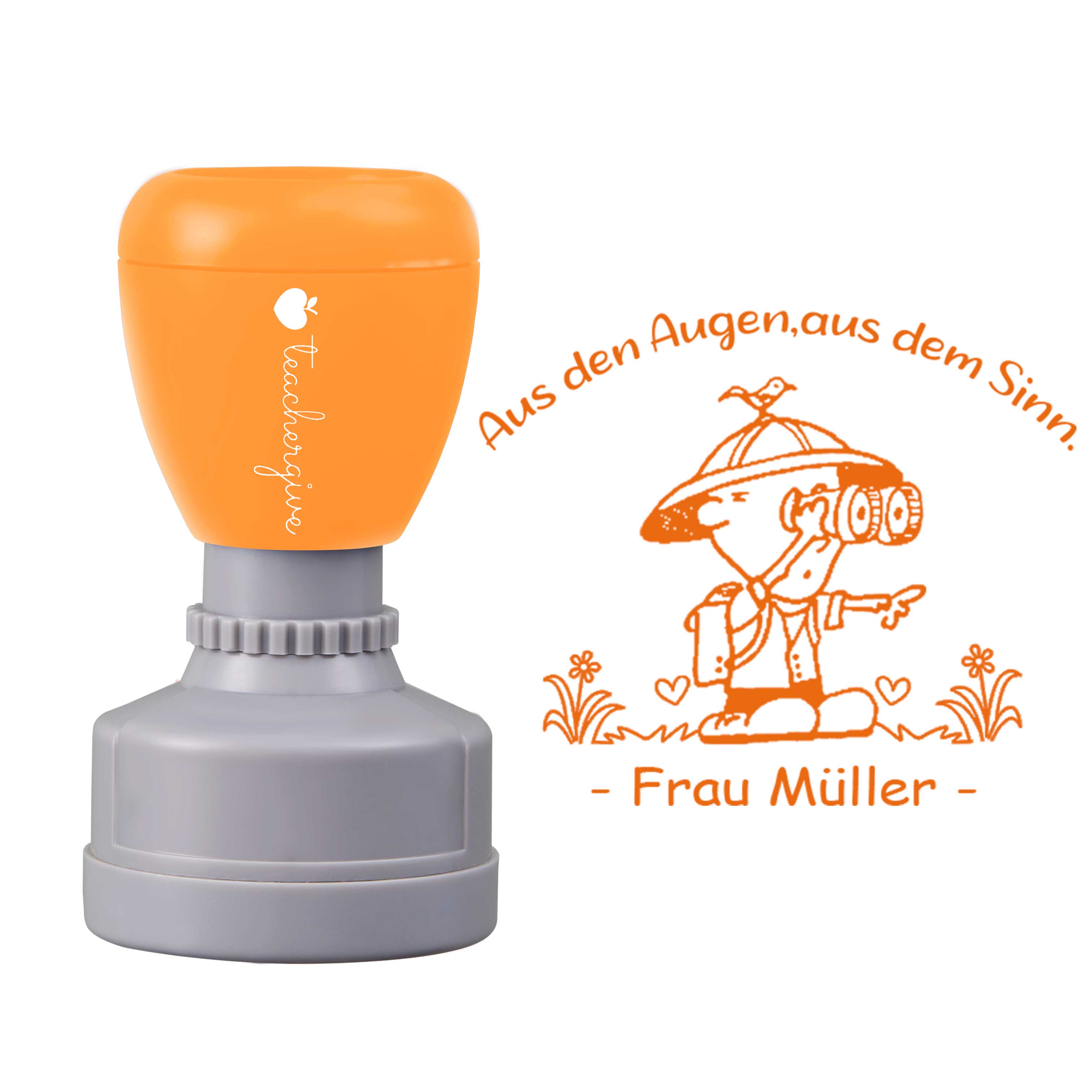 Personalisiert Aus den Augen aus dem Sinn Lehrer Stempel