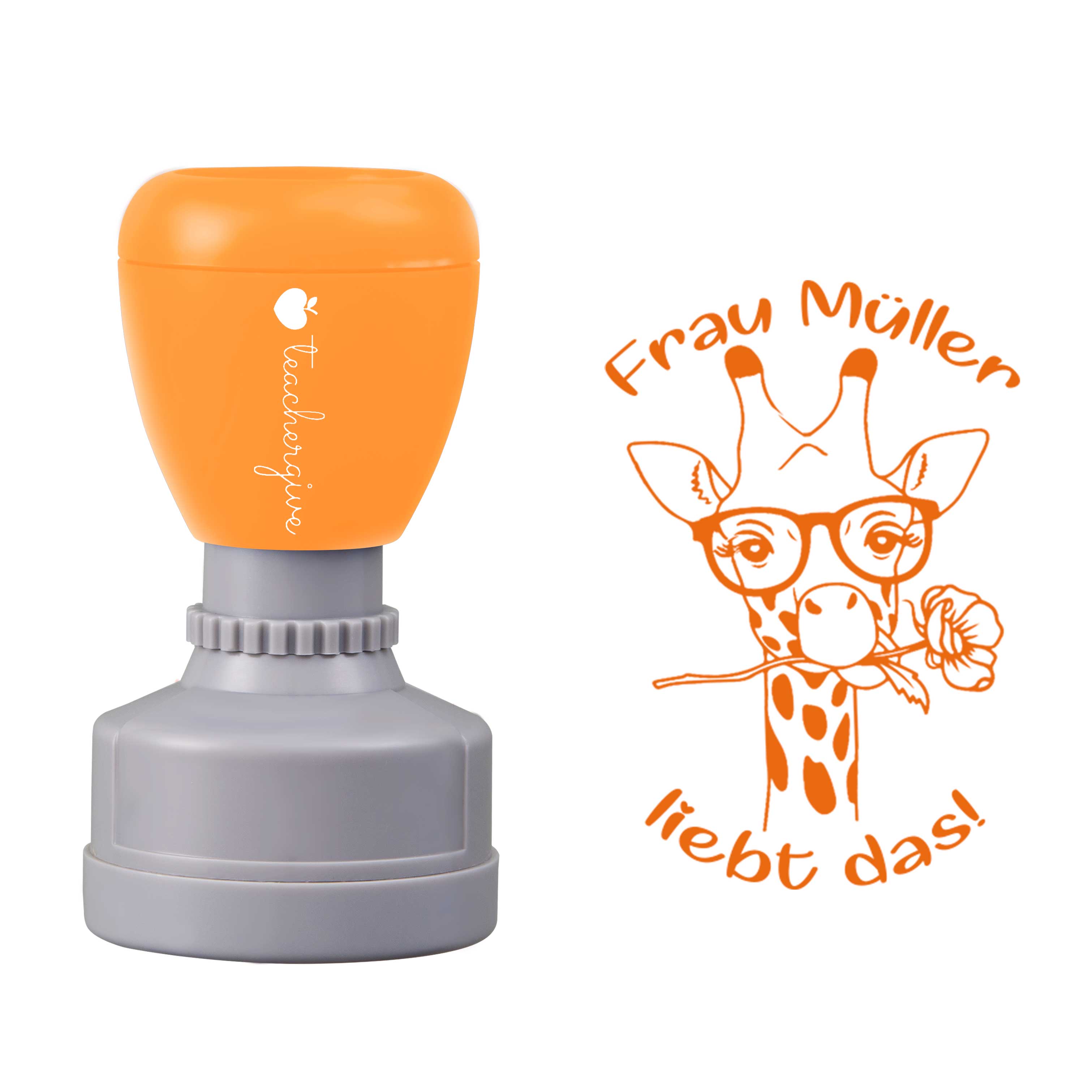 Personalisiert Name liebt das Lehrer Stempel