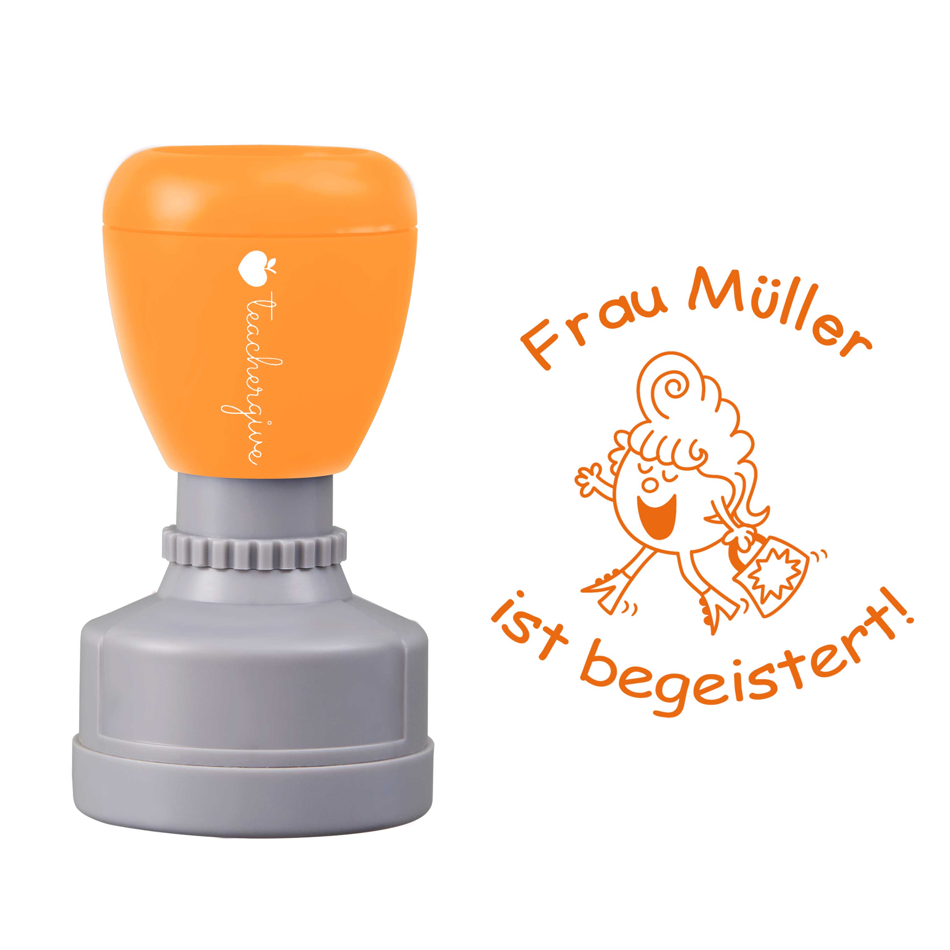 Personalisiert ist begeistert Lehrer Stempel