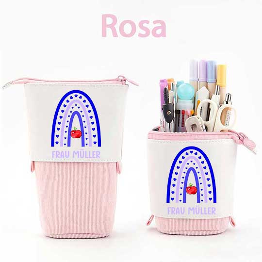 Personalisiert Name Blauer Regenbogen Federmäppchen Mäppchen