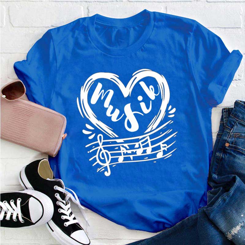 Musik Herz Lehrer T-Shirt