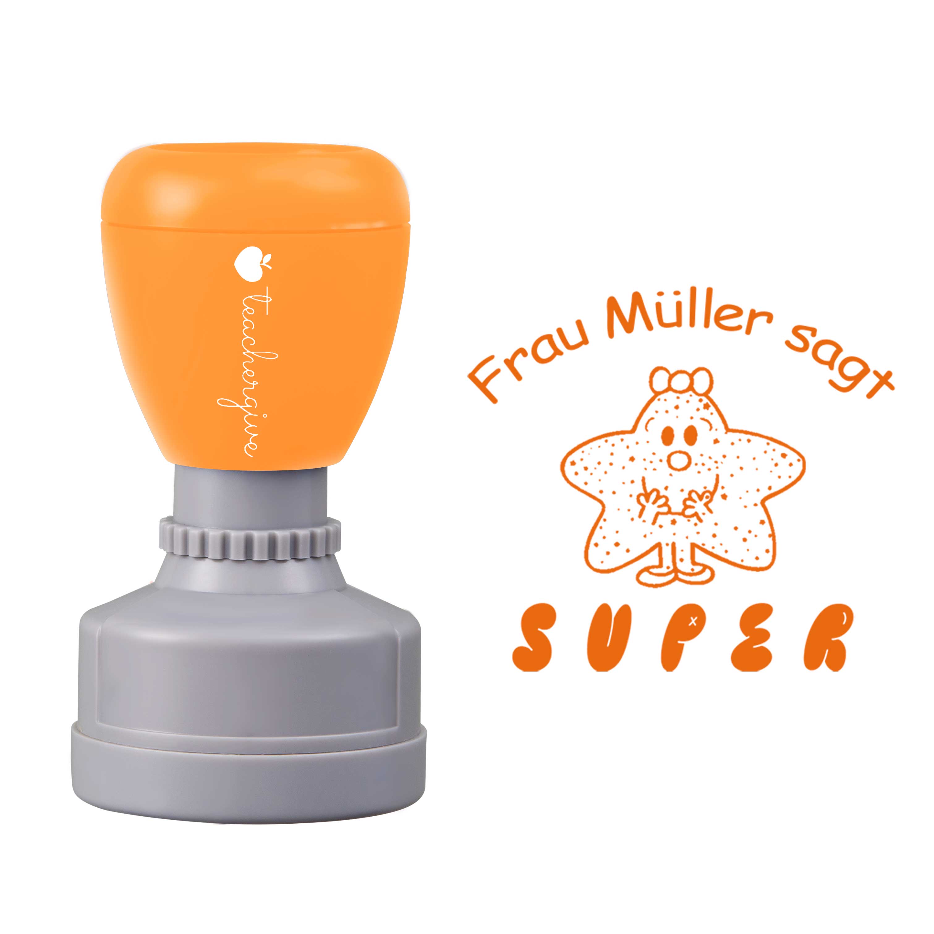 Personalisiert sagt super Lehrer Stempel