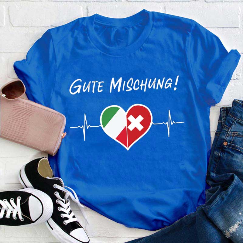 Personalisiert Zwei Länder Herz T-Shirt