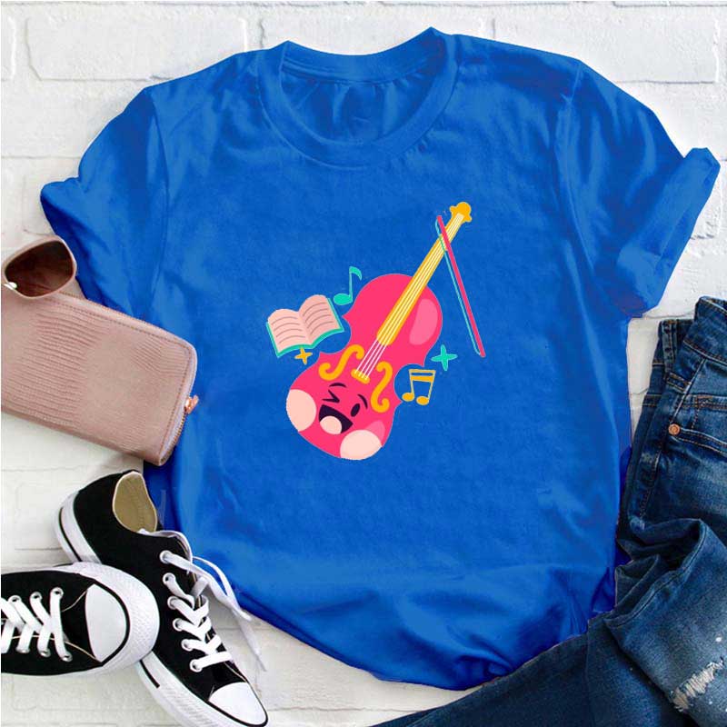Musik Violin Spielen Lehrer T-Shirt
