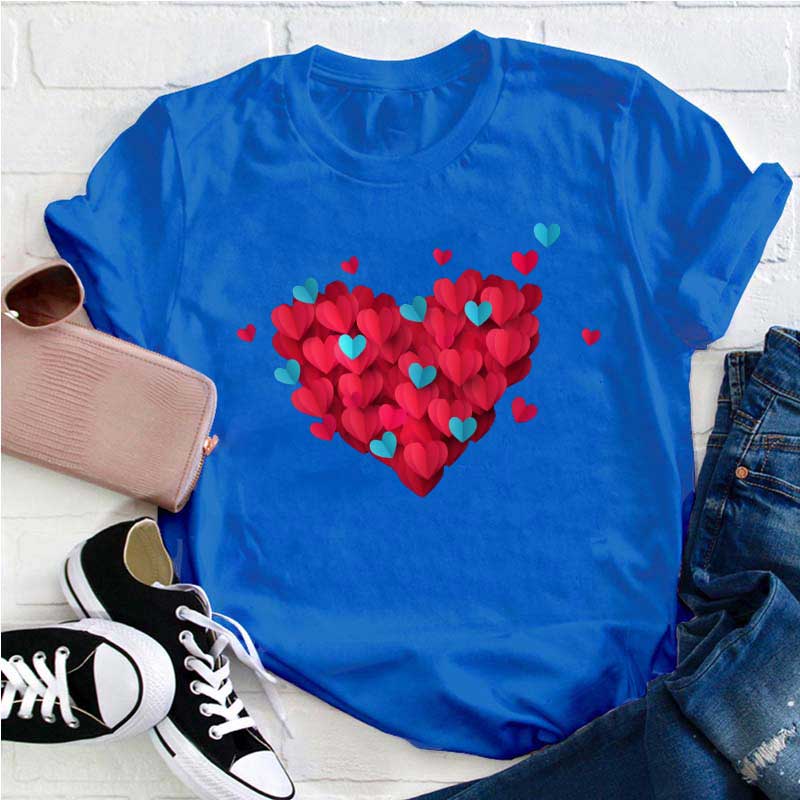 Valentinstag Herz Lehrer T-Shirt