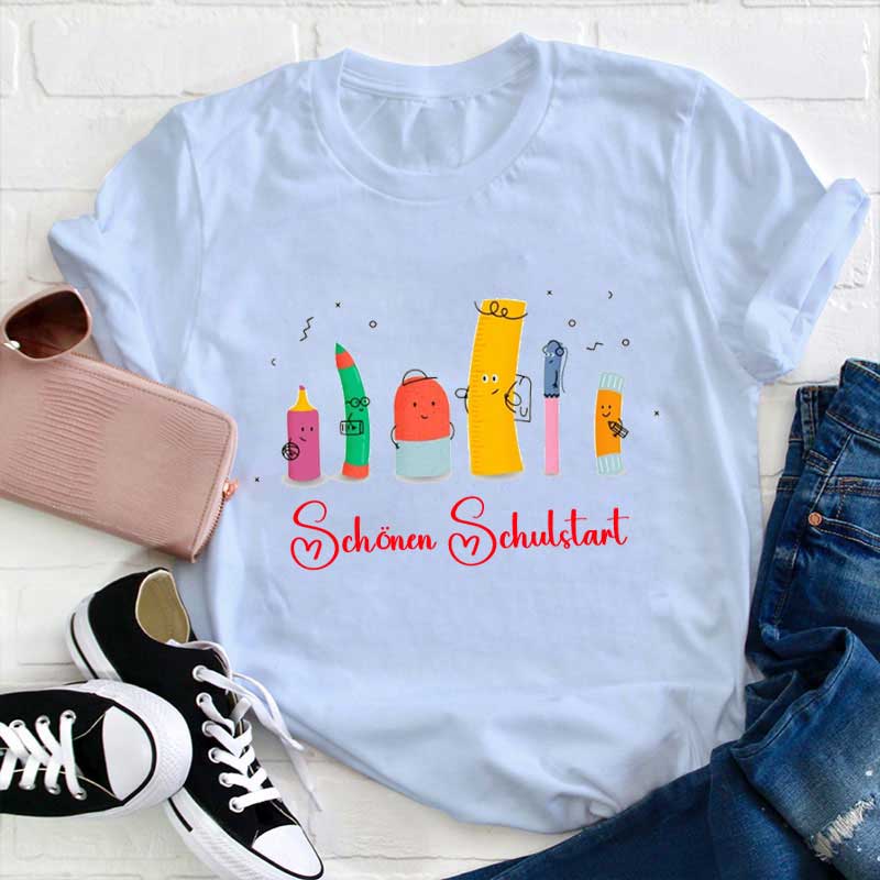 Schönen Schulstart Lehrer T-Shirt