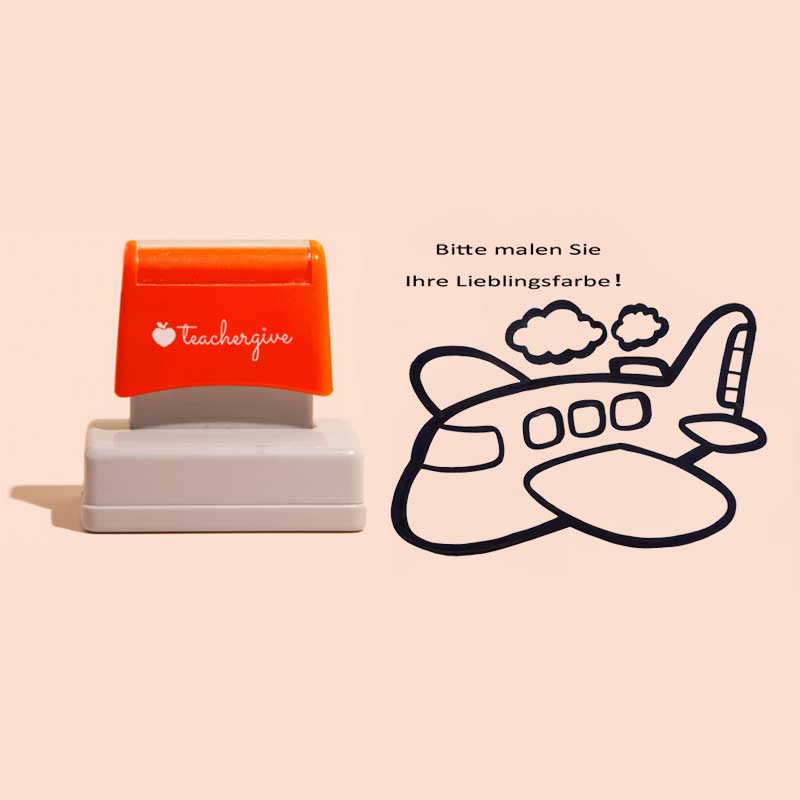 Zeichnen Sie Ihr Lieblingsflugzeug mit Farbe Lehrer Großer Rechteckiger Stempel