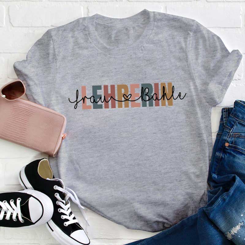 Personalisiert Lehrerin Name Lehrer T-Shirt