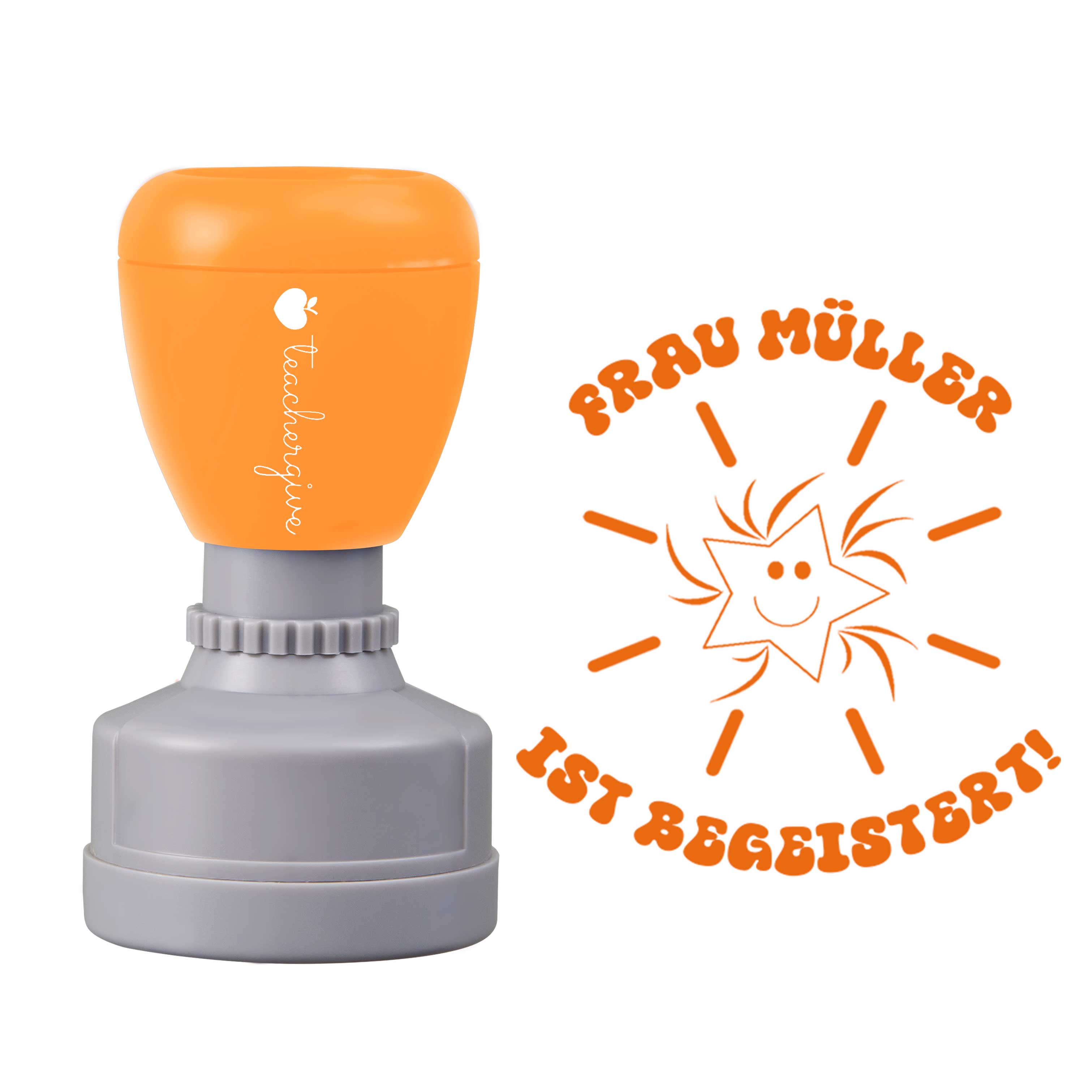 Personalisiert ist begeistert Lehrer Stempel