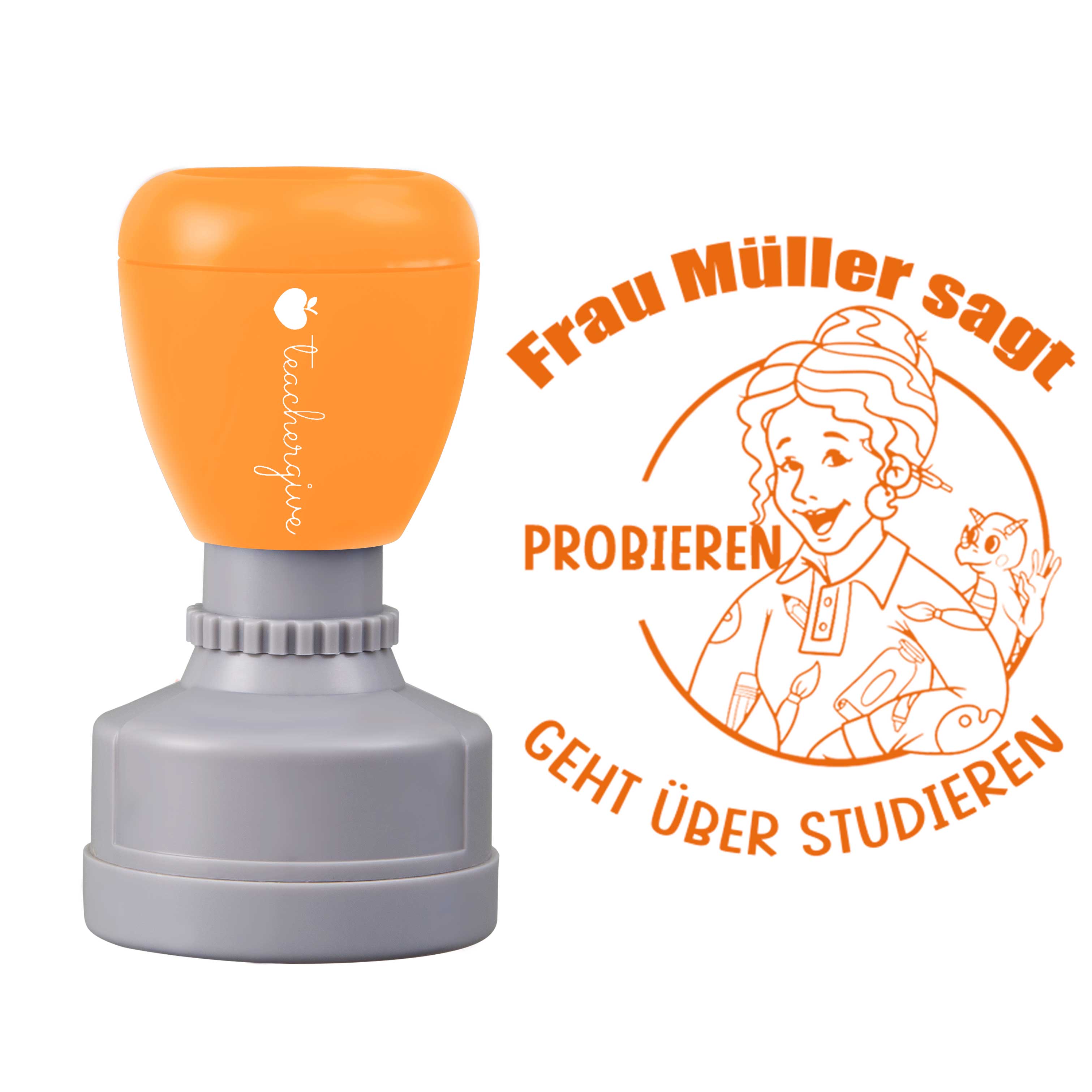 Personalisiert Name Sagt Probieren geht über Studieren Lehrer Stempel