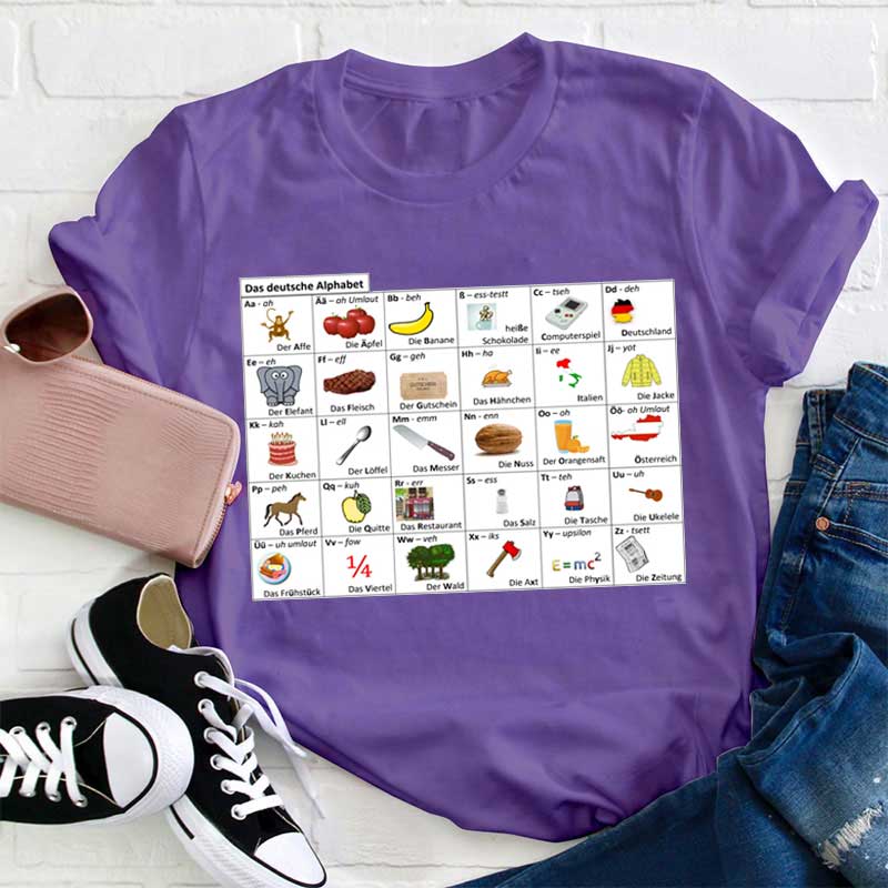 Das Deutsche Alphabet Lehrer T-Shirt