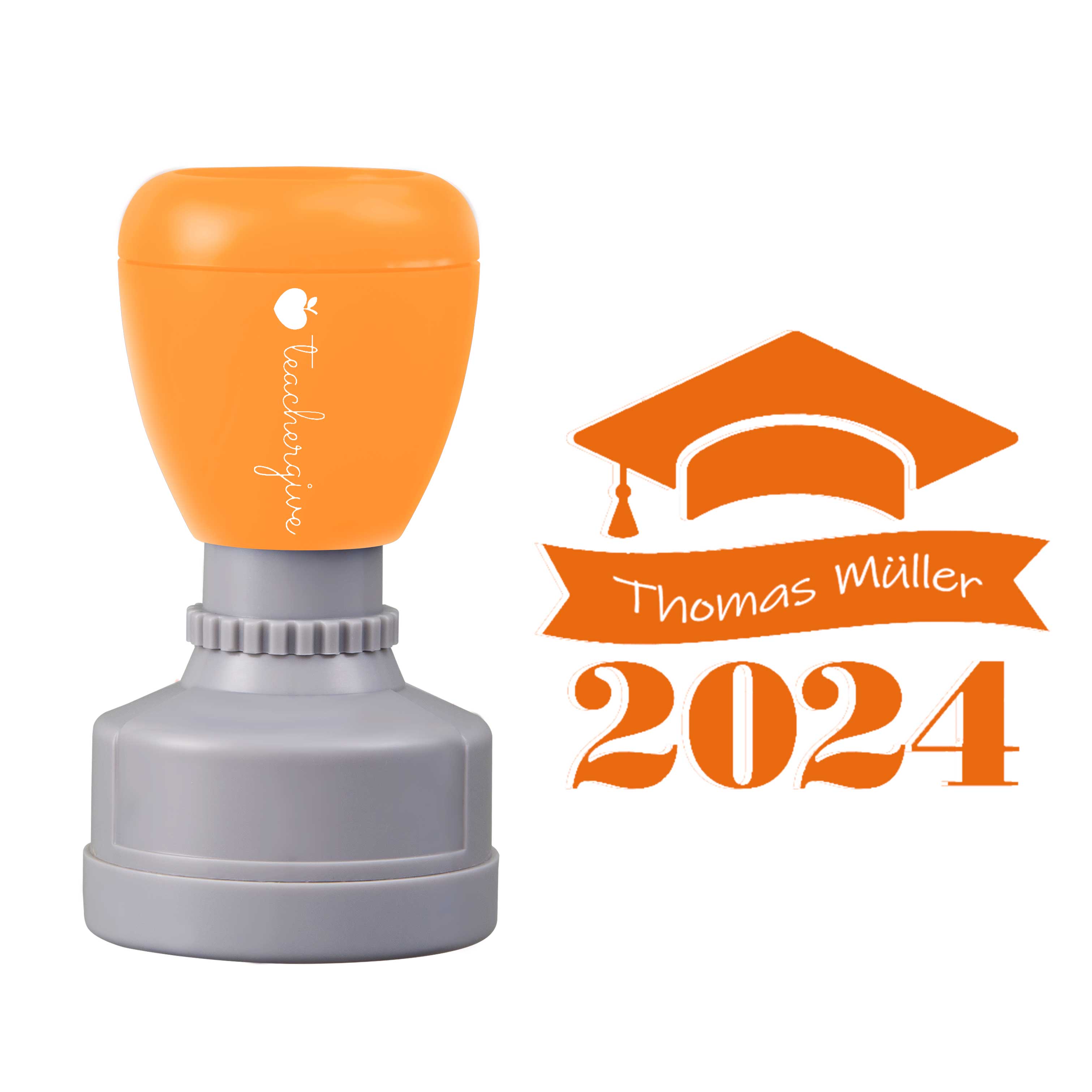 Personalisiert Name 2024 Abschluss Lehrer Stempel
