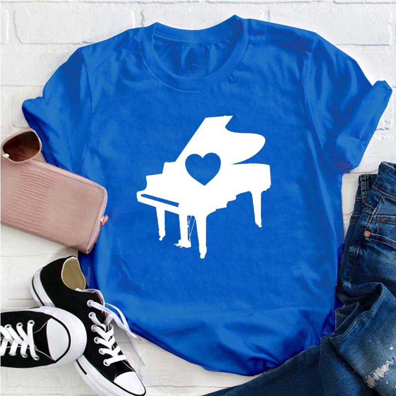 Herz Klavier Lehrer T-Shirt