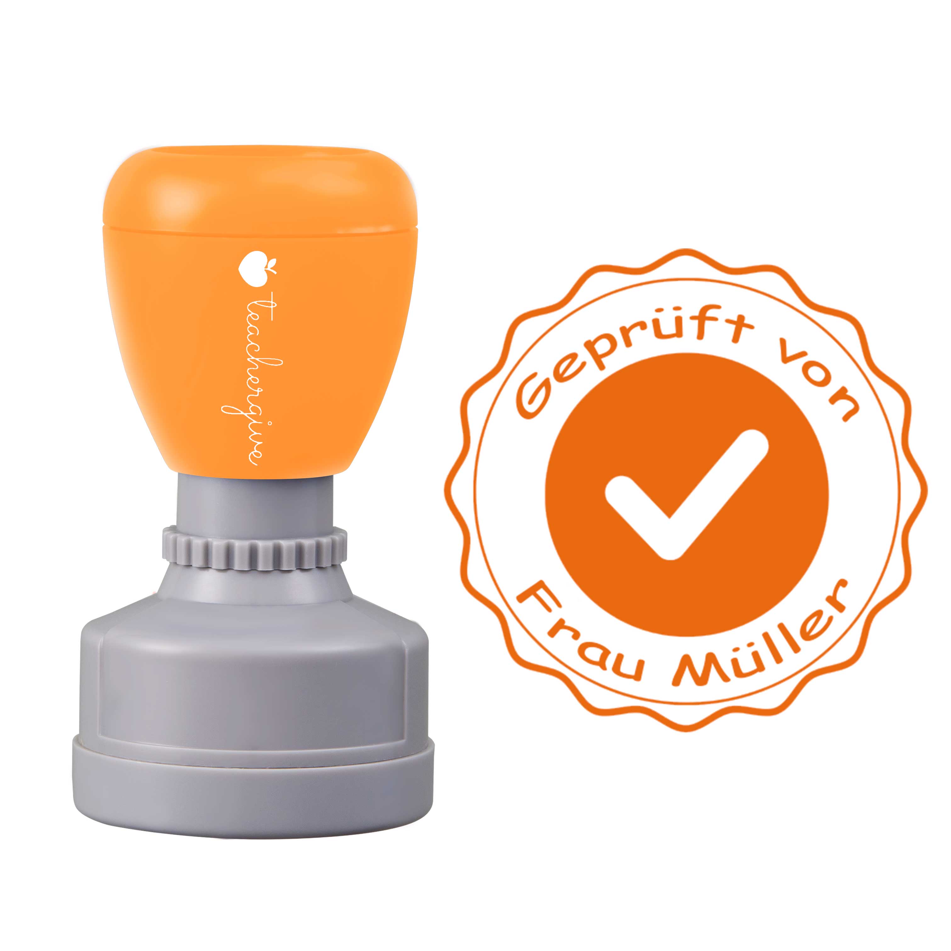 Personalisiert Geprüft von Lehrer Stempel