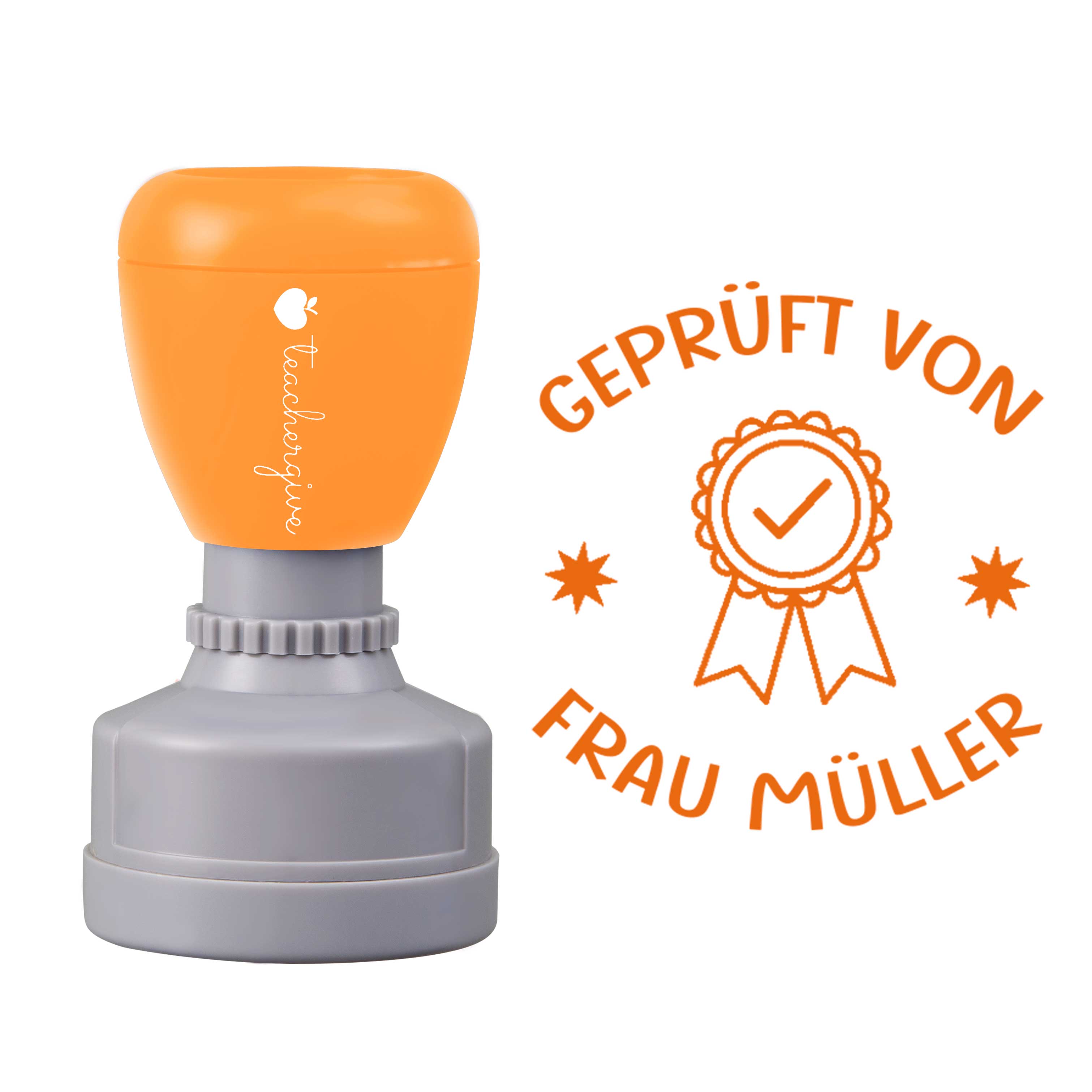 Personalisiert Geprüft von Lehrer Stempel