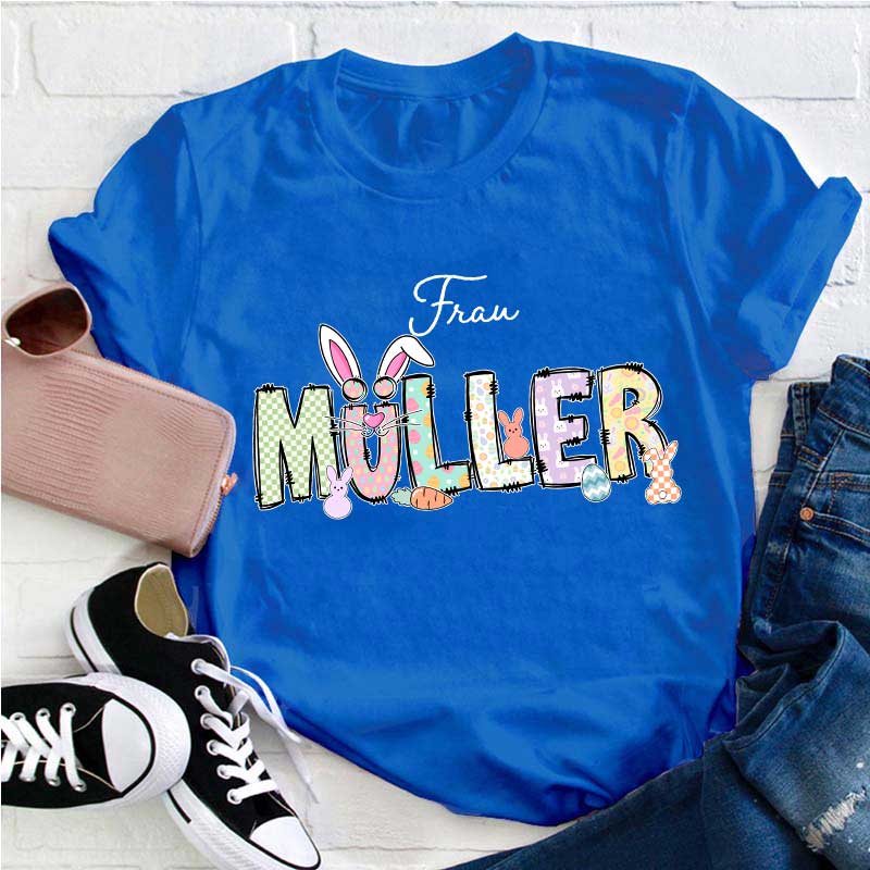 Personalisiert Ostern Name Lehrer T-Shirt