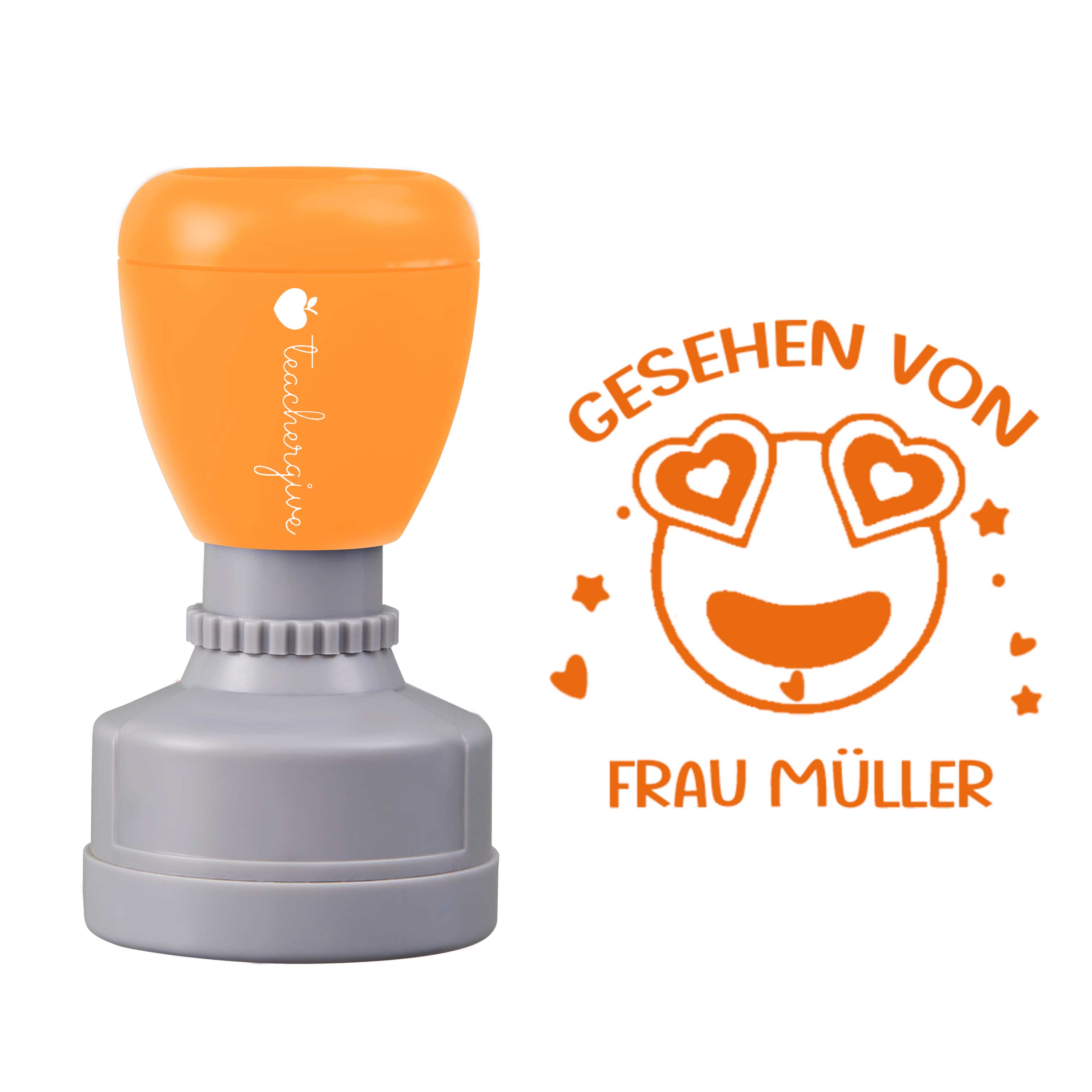 Personalisiert gesehen von Lehrer Stempel