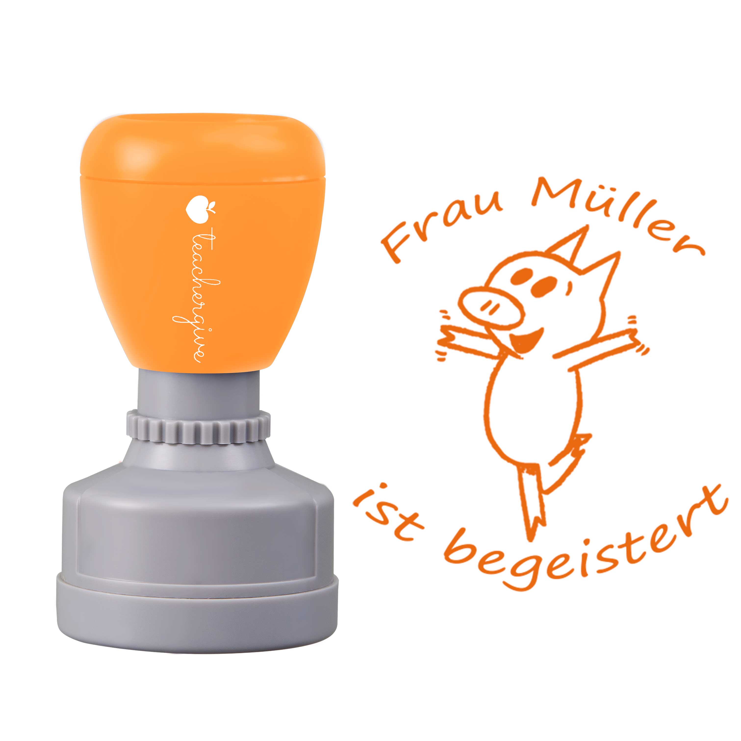 Personalisiert ist begeistert Lehrer Stempel