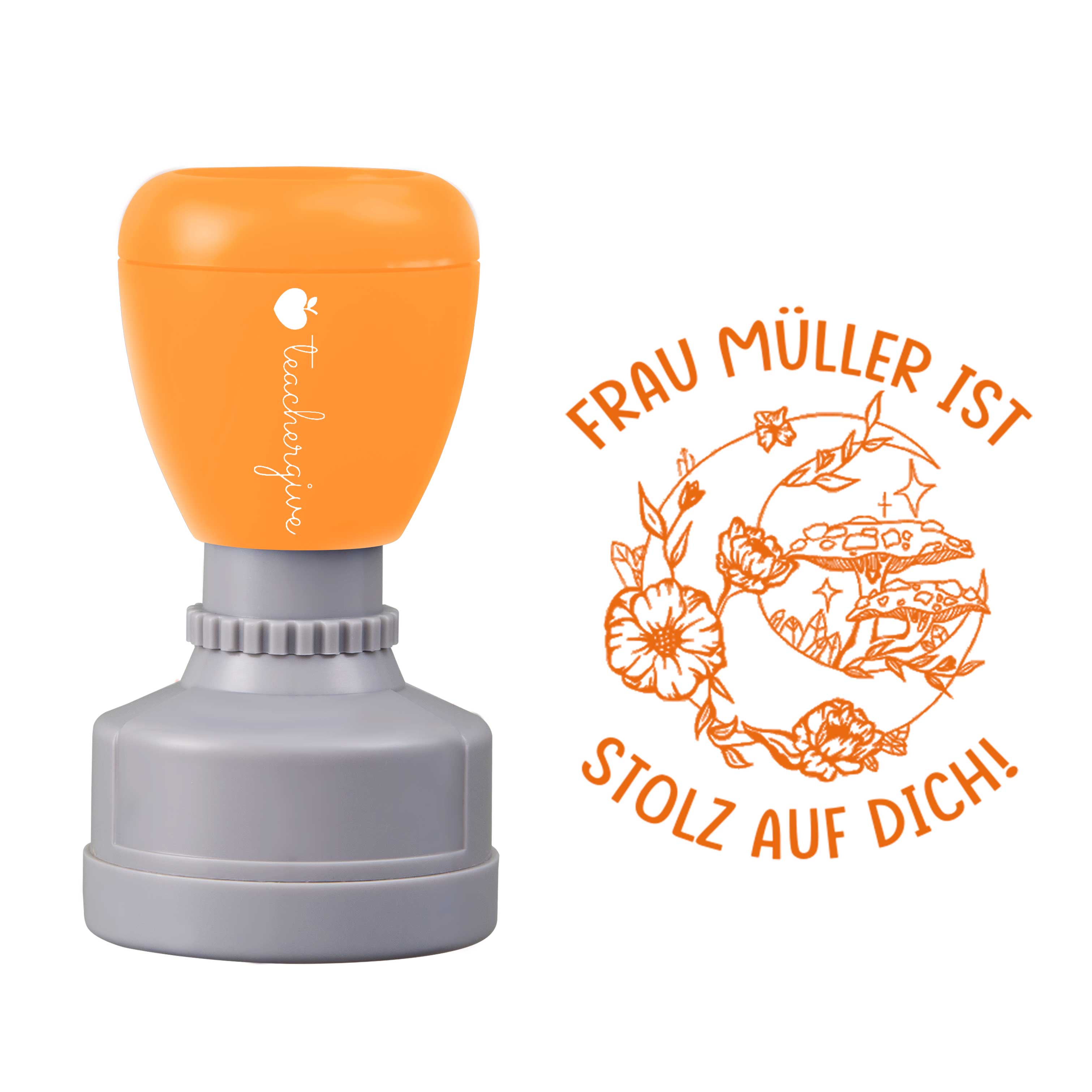 Personalisiert Name ist stolz auf dich Lehrer Stempel