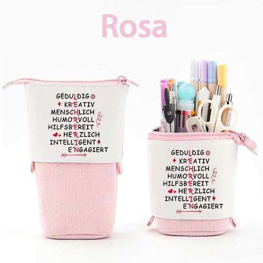 Geduldig Kreativ Menschlich Humorvoll Hilfsbereit Herzlich Intelligent Engagiert Federmäppchen Mäppchen