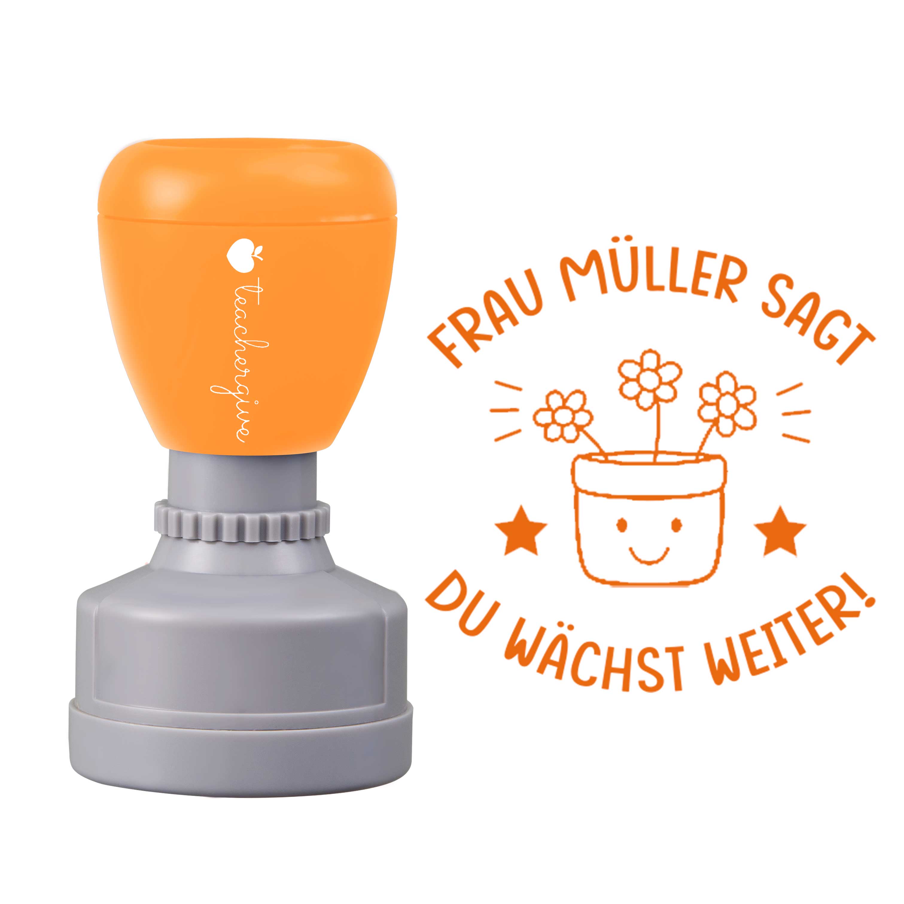 Personalisiert sagt du wächst weiter Lehrer Stempel