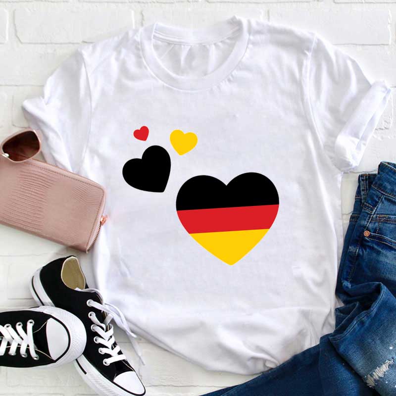 Deutschland Liebe Herz Lehrer T-Shirt