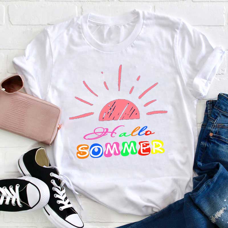 Hallo Sommer Lehrer T-Shirt