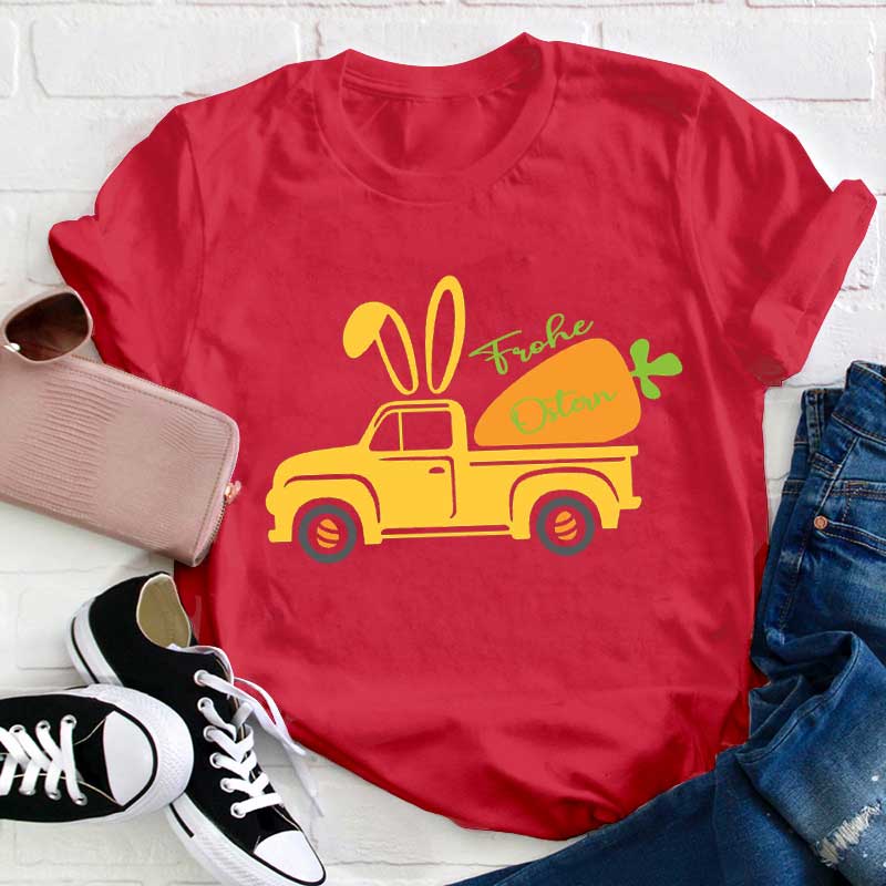 Das Auto und Frohe Ostern Lehrer T-Shirt