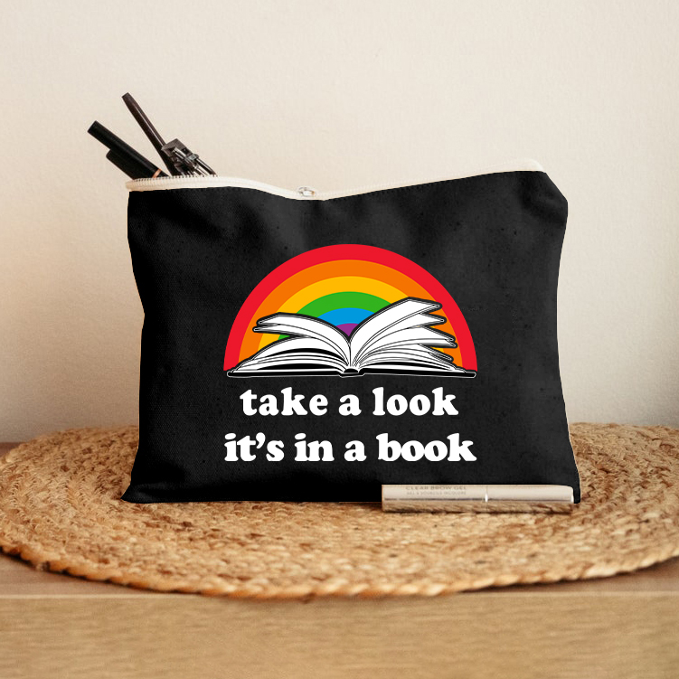 Take A Look It's In A Book Makeup Bag