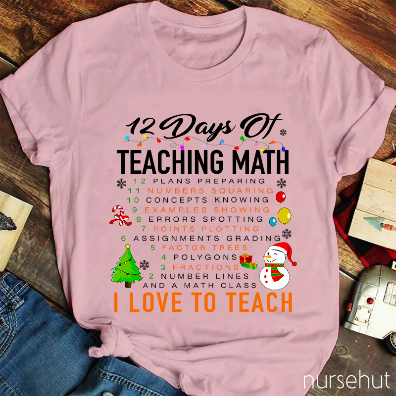 12 Days Of Teaching Math Teacher T-Shirt