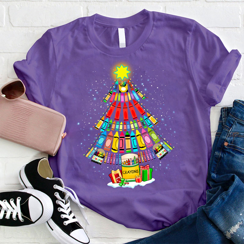 Come And Paint A Christmas Tree With Me Teacher T-Shirt