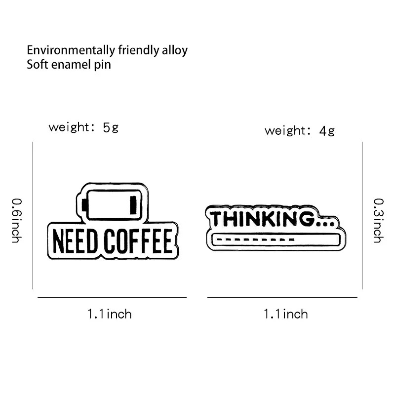 NEED COFFEE Fashion Pin Set