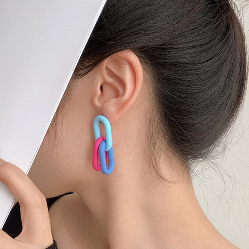 Colorful Chain Candy Colors Acrylic Earrings