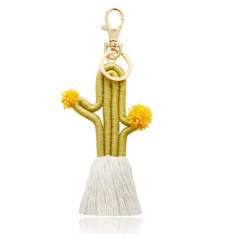 Colorful Cactus Tassels Keychain