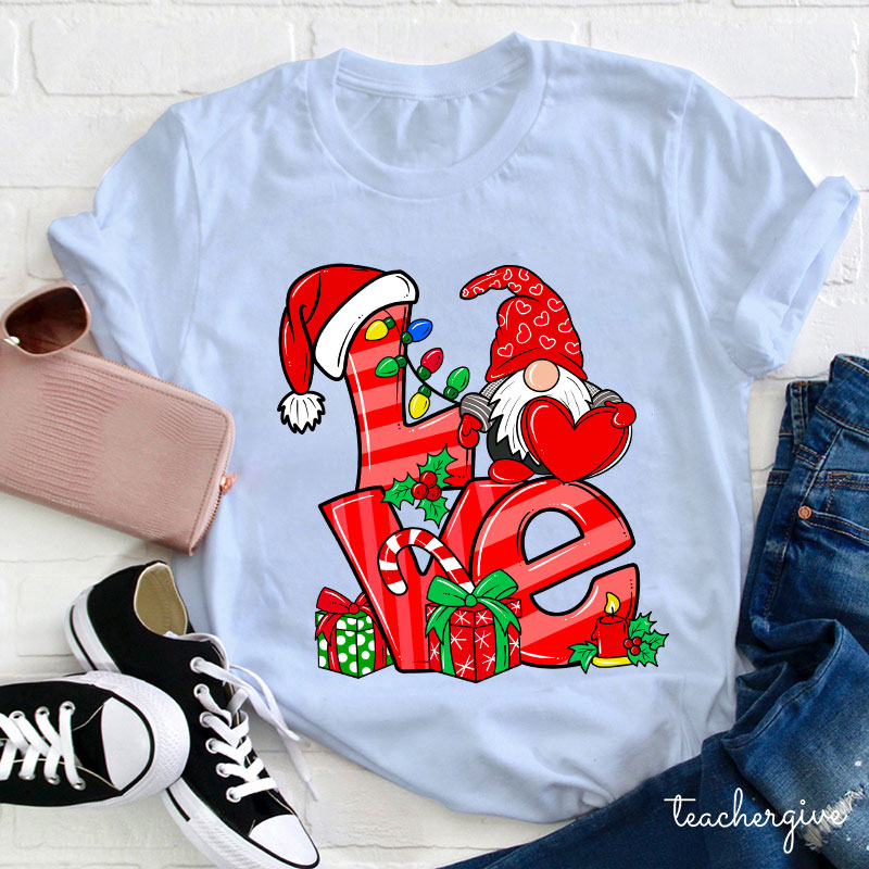 Gnomes' Loving Heart Teacher T-Shirt