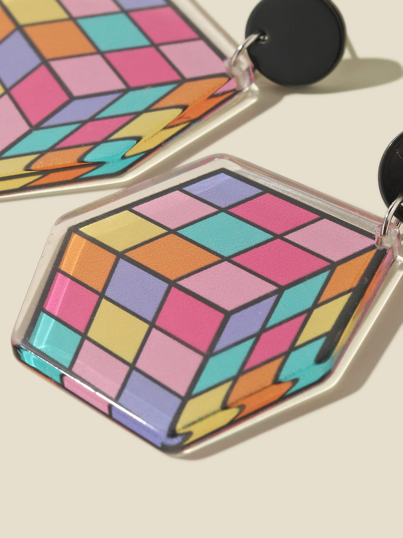 Cartoon Magic Cube Drop Earrings