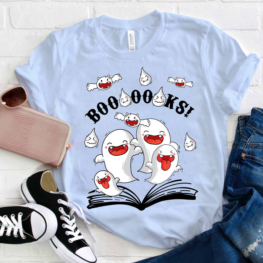 Halloween Booooks Cute Ghosts T-Shirt