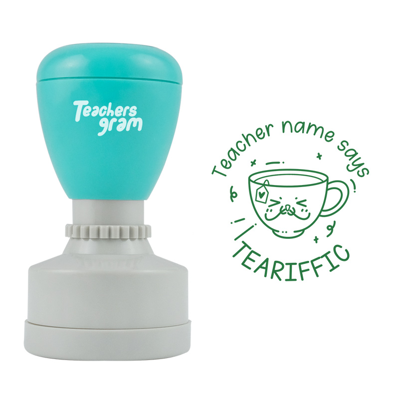 Personalized Teacher Says TEARIFFIC Stamp