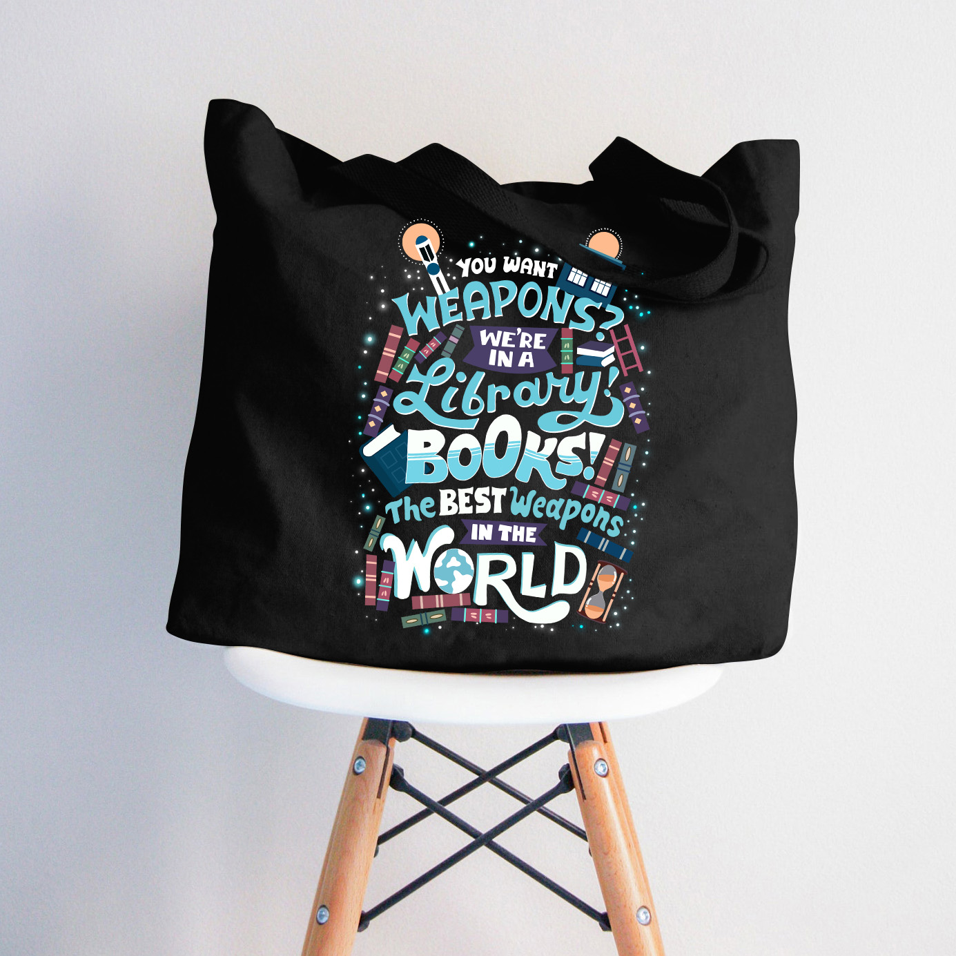 Wir sind in einer Bibliothek Lehrer Tragetasche mit Reißverschluss