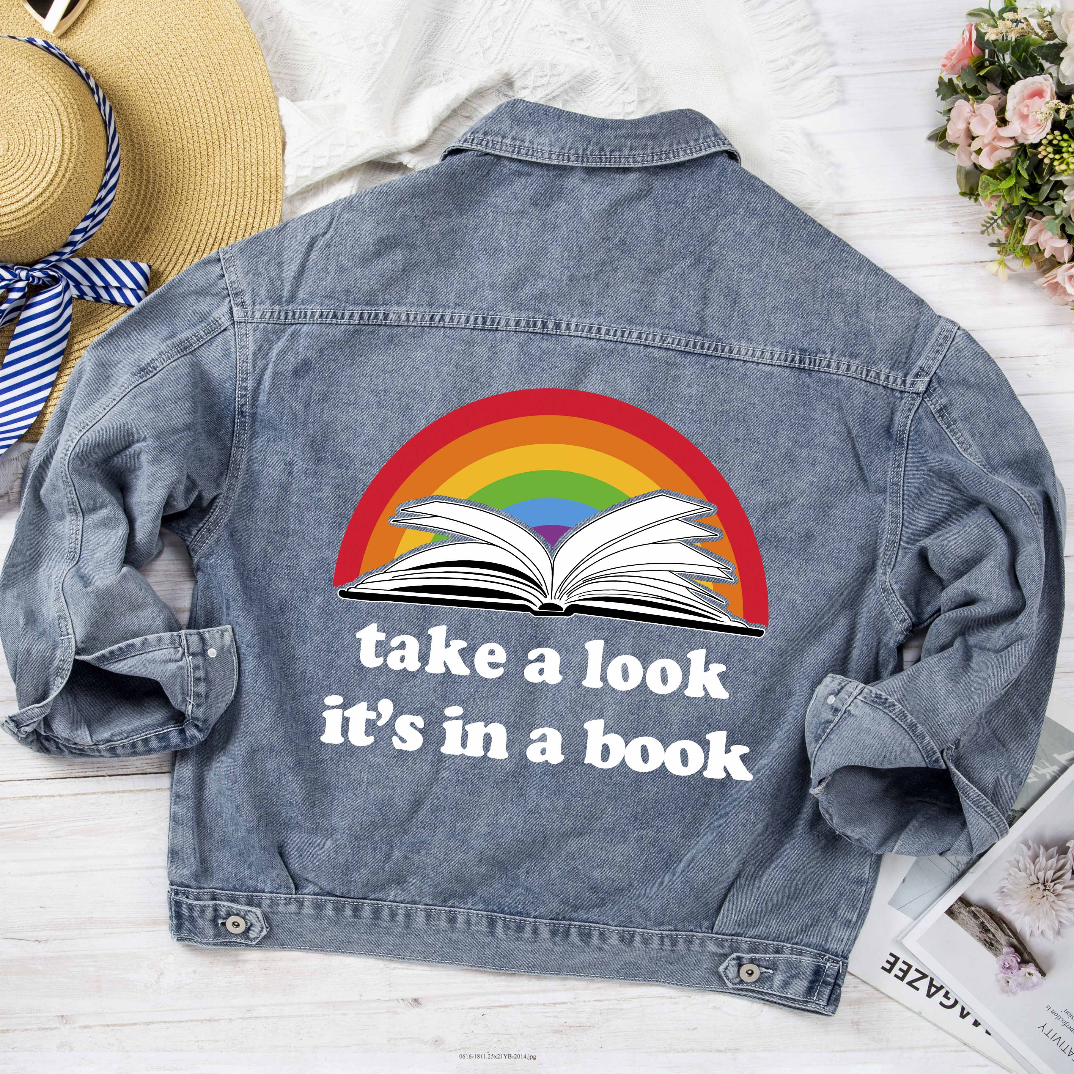 Take A Look It's In A Book Denim Jacket