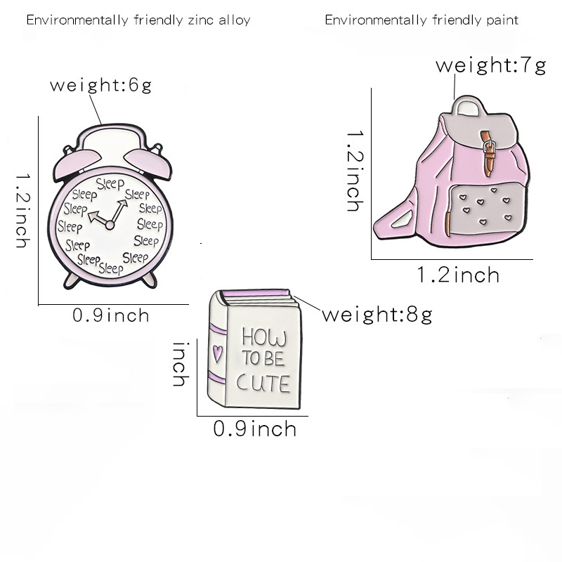 Wecker Taschenbuch Pin-Set