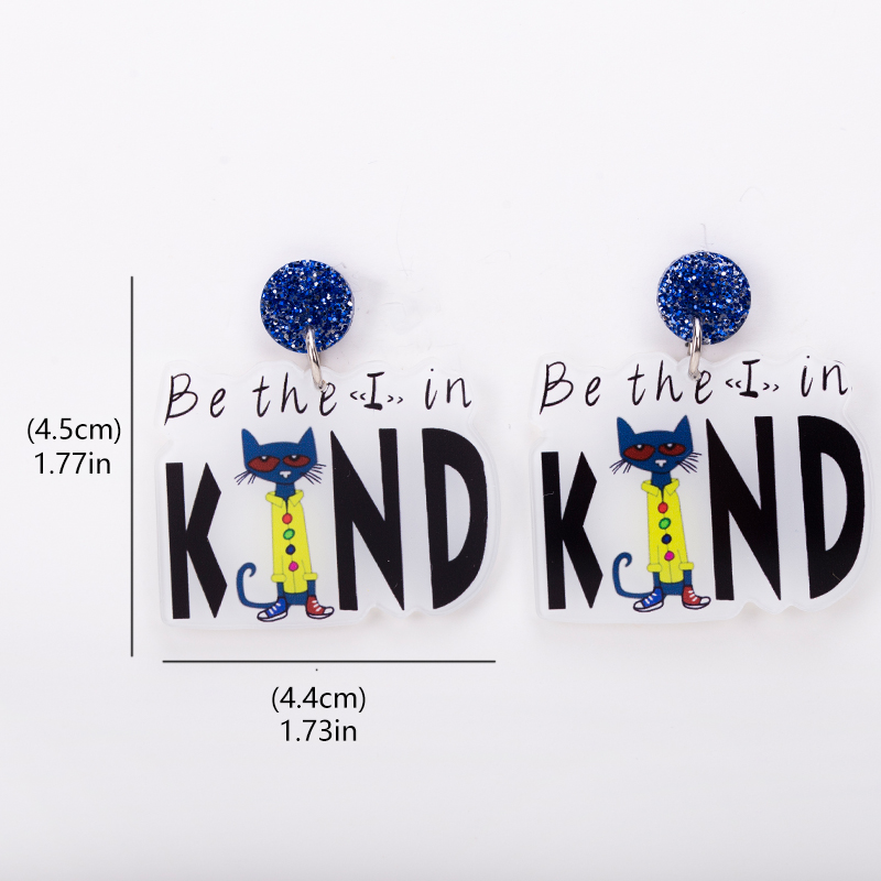 Be Kind Cat  Acrylic Earrings