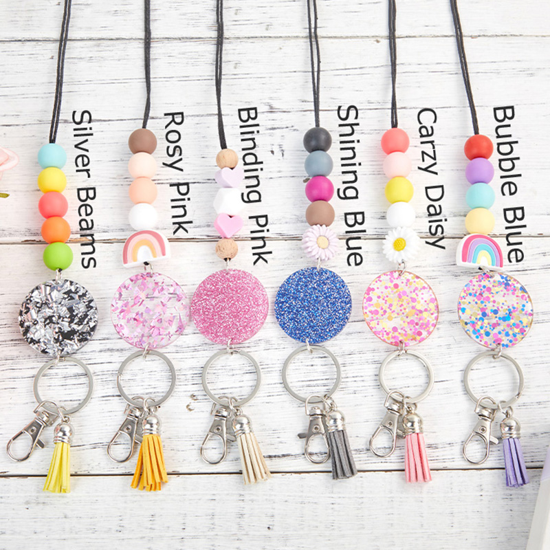 Personalized Colorful Rainbow Teacher Lanyard