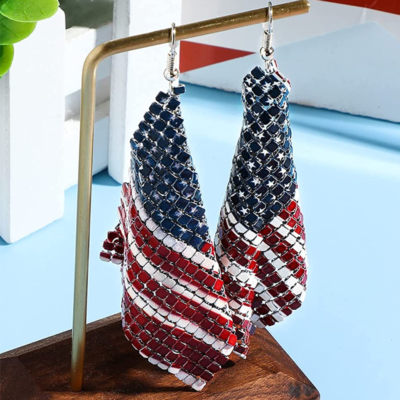 American Flag Soft  Metal Earrings