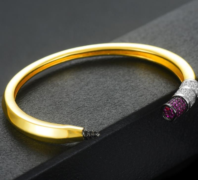 Gold Purple Zircon Bracelet