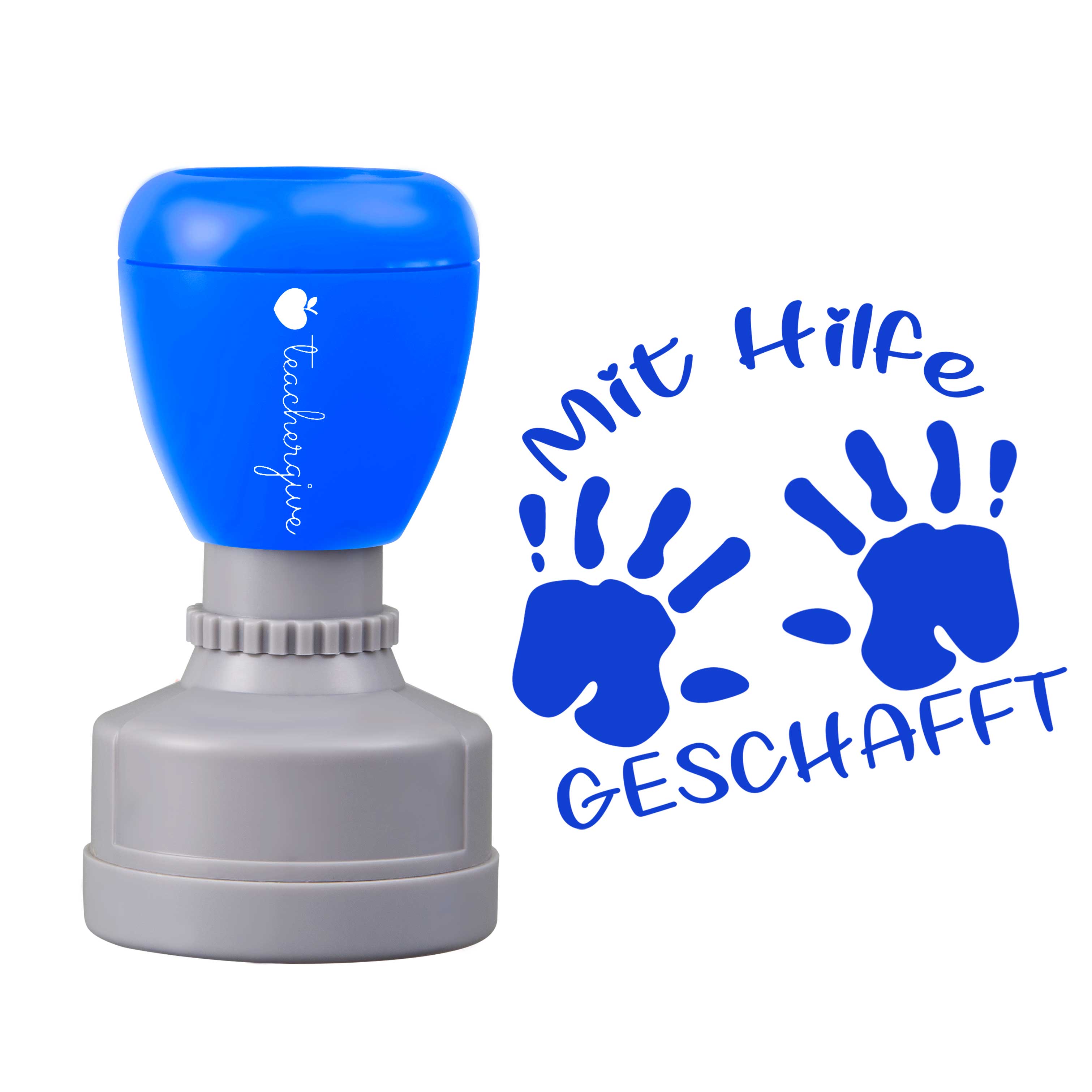 Mit Hilfe Geschafft Lehrer Stempel