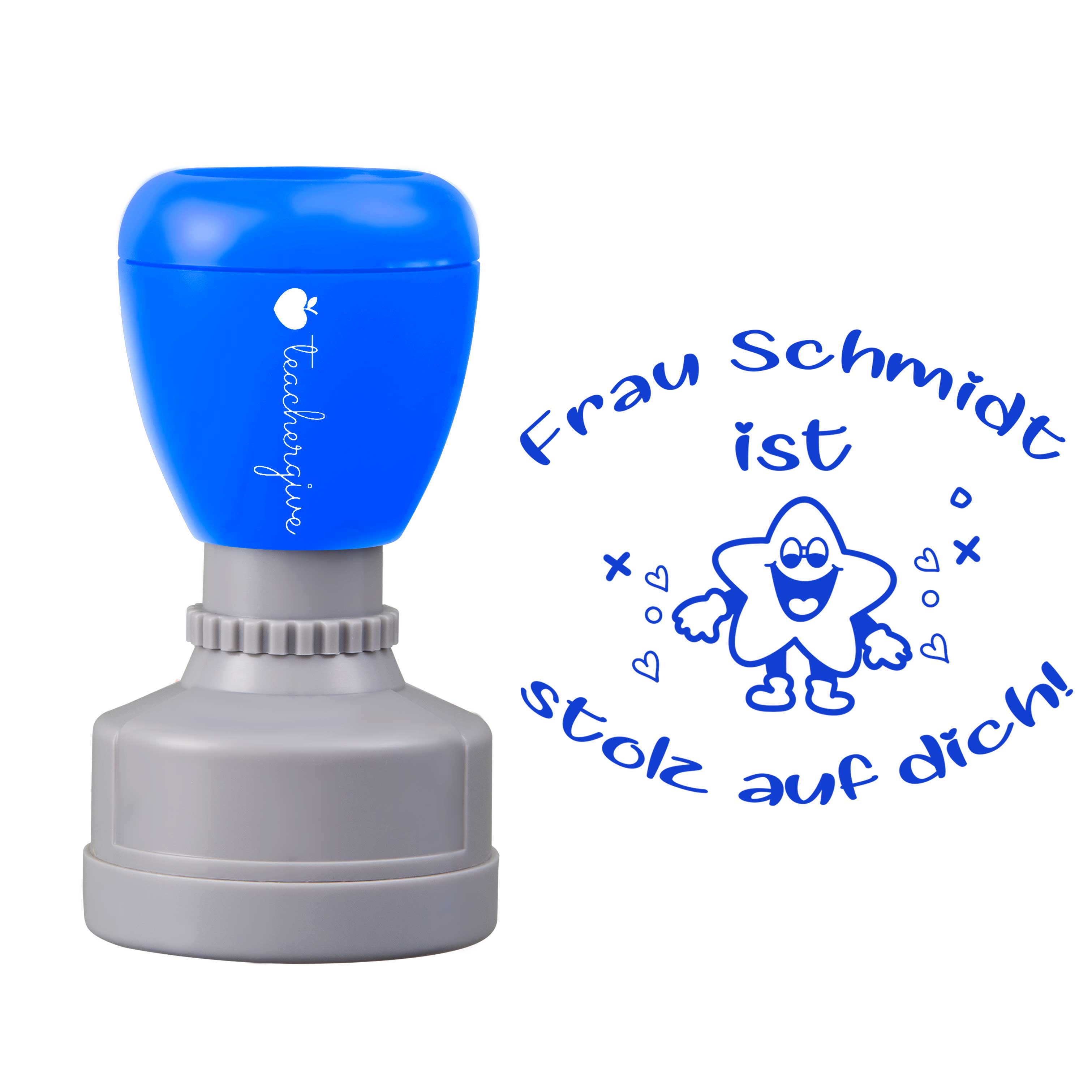 Personalisiert Name ist stolz auf dich Lehrer Stempel